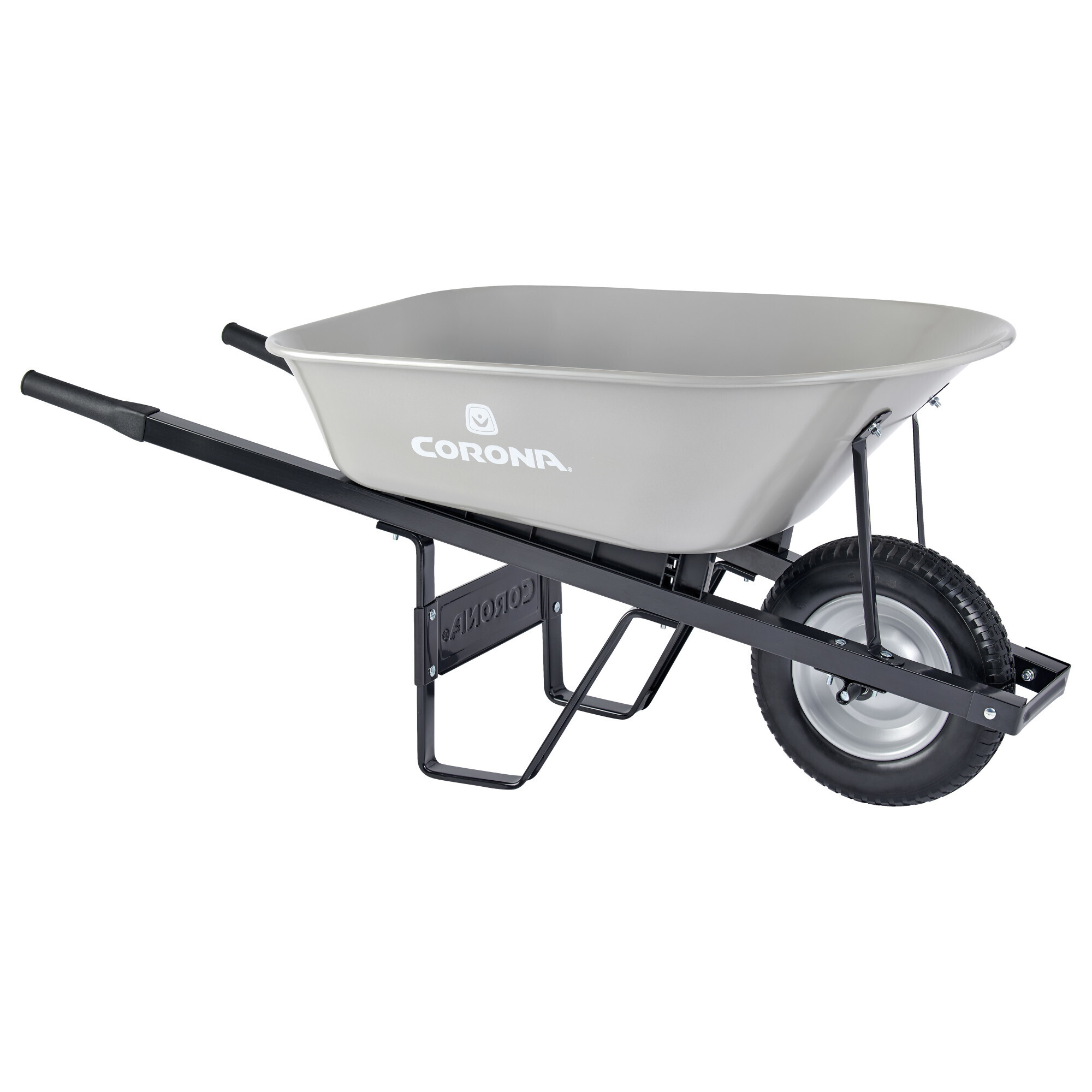 Corona Steel Wheelbarrow — 6 Cu. Ft., Steel Handles, Flat-Free Tire, Model# WB13163